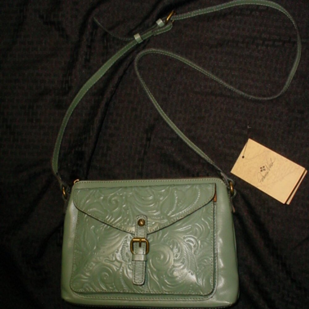 PATRICIA NASH NWT Avellino Sage Floral Design Crossbody Bag